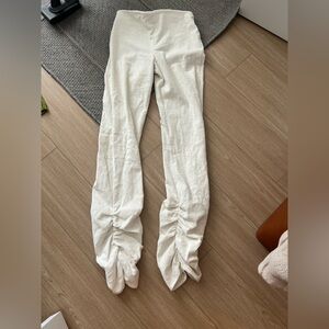 Danielle Guizio White Ruched Pants size L